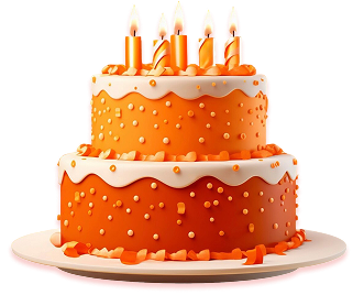 delicious birthday cake with candles