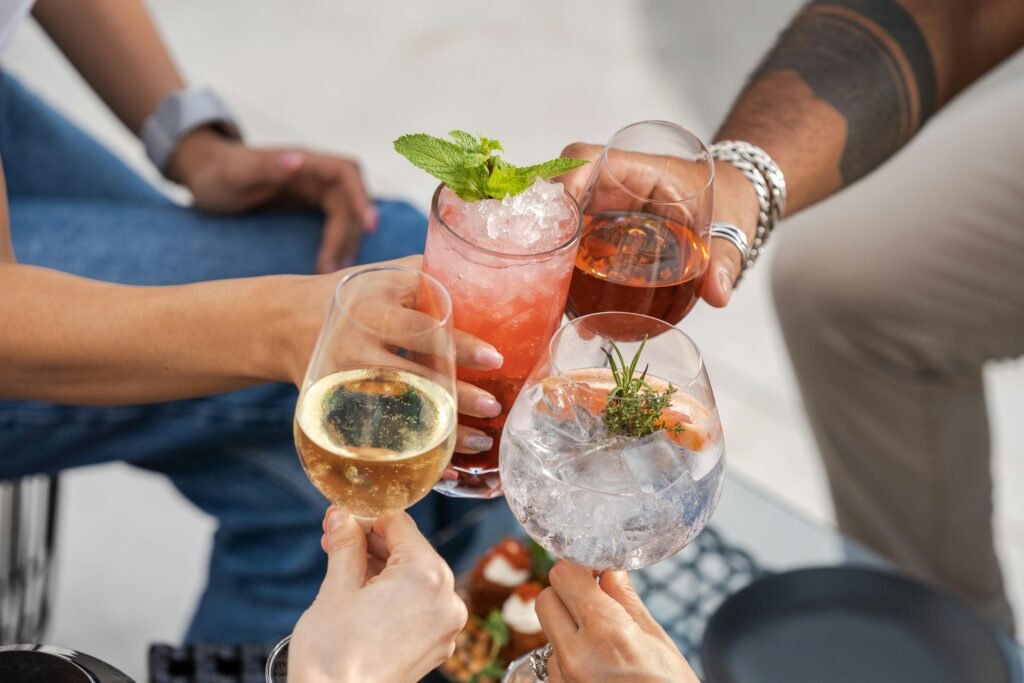 rooftop party and catch up drink