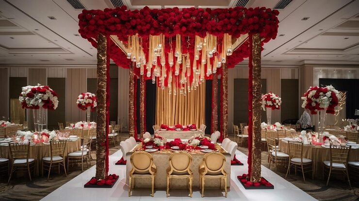 Wedding party celebrate